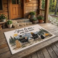 Personalized You & Me And The Dogs Camping Doormat