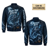 Phantom Strike Midnight Bite Halloween Bomber Jacket
