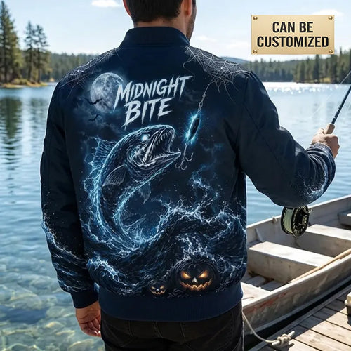 Phantom Strike Midnight Bite Halloween Bomber Jacket