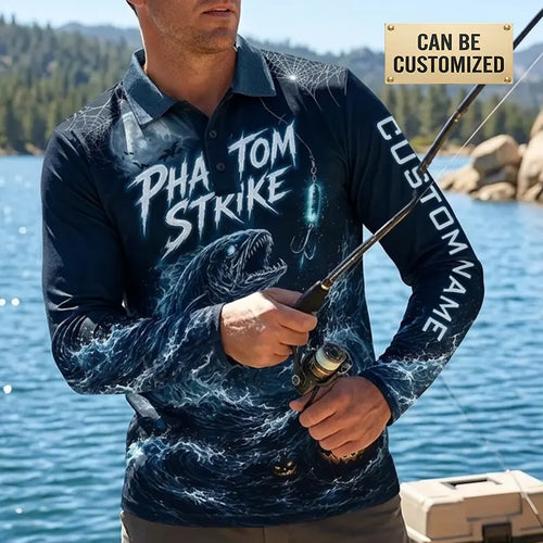 Phantom Strike Midnight Bite Halloween Polo Long Sleeve Shirt