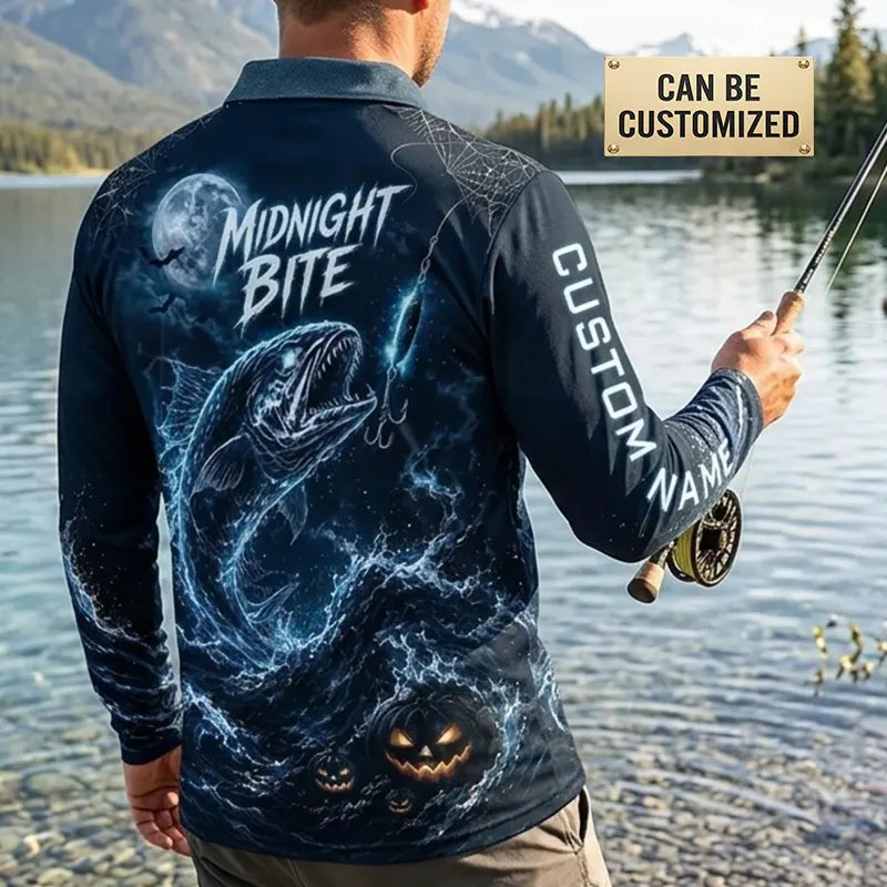 Phantom Strike Midnight Bite Halloween Polo Long Sleeve Shirt 2026