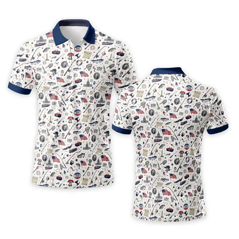 Freedom & Fishing USA 250 Polo Shirt
