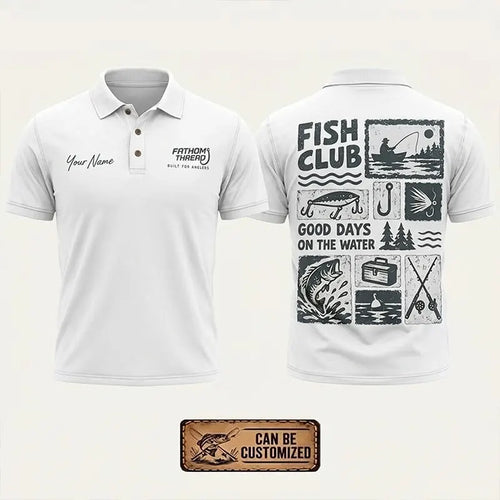 Personalized Fish Club Good Days On The Water Polo Shirt
