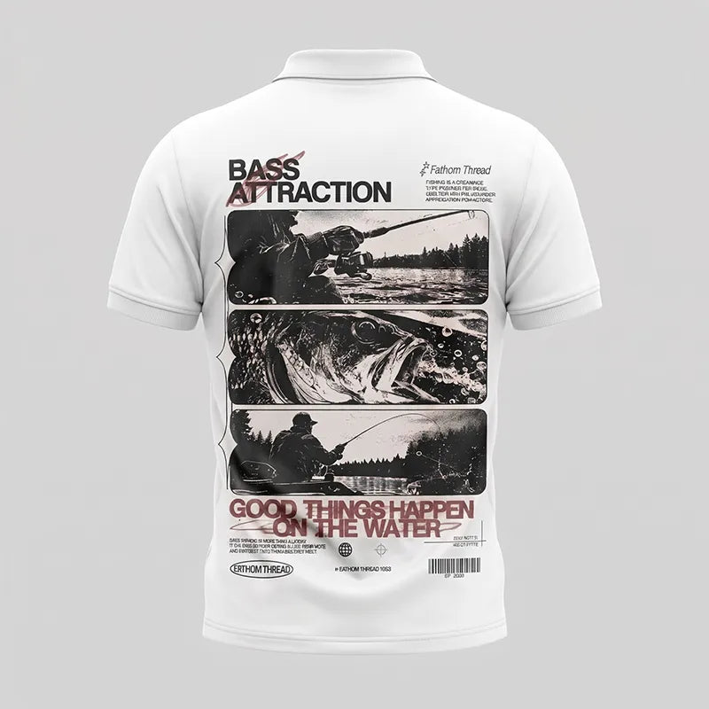 Bass Attraction Fishing Graphic Polo Shirt