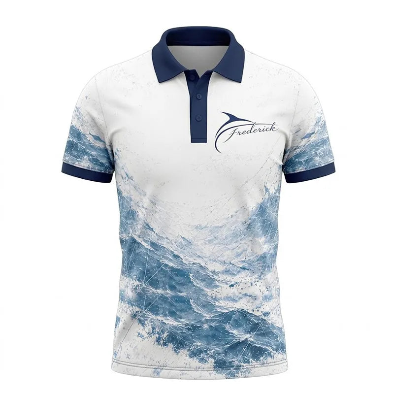 Personalized Sailfish Fisherman Not Now I'm Going Fishing Polo Shirt