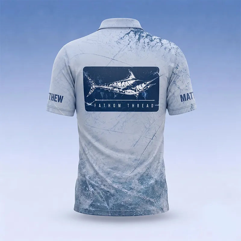 Personalized Fathom Thread Custom Marlin Strike Fishing Polo Shirt