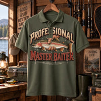 Professional Master Baiter Vintage Rainbow Trout Fishing Polo Shirt
