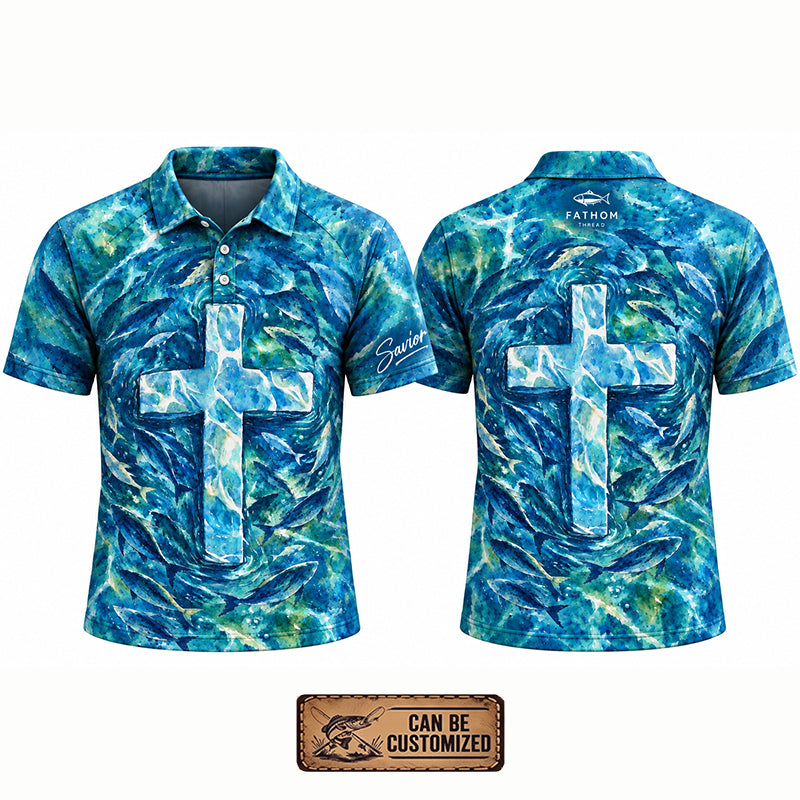 Savior Christian Ocean Fishing Polo Shirt