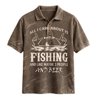 All I Care About Is Fishing Funny Fishing Lover Polo Shirt