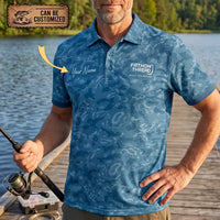 Personalized Fathom Thread Underwater Fish Camo Polo Shirt