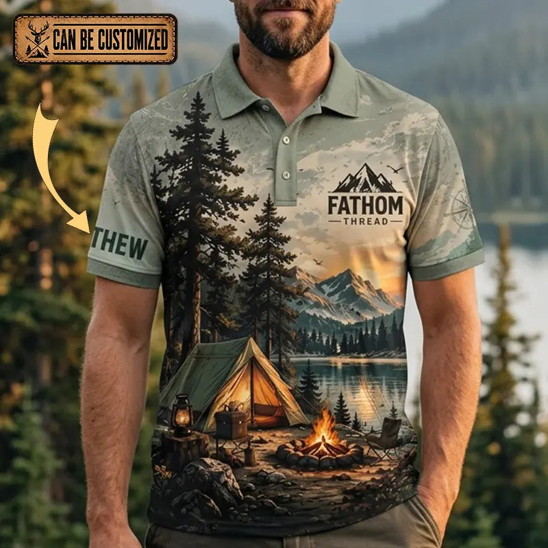 Camping Wilderness Scenic All Over Print Polo Shirt