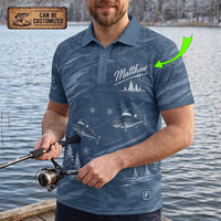 Personalized Sleigh the Big Ones Christmas Fishing Polo Shirt