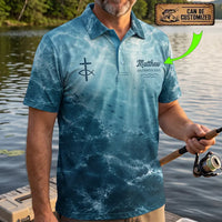 Personalized Romans 12:2 Christian Ocean Fishing Polo Shirt