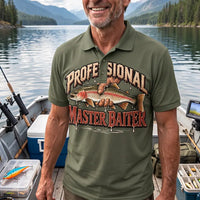 Professional Master Baiter Vintage Rainbow Trout Fishing Polo Shirt