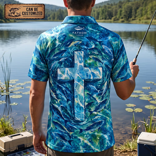 Savior Christian Ocean Fishing Polo Shirt