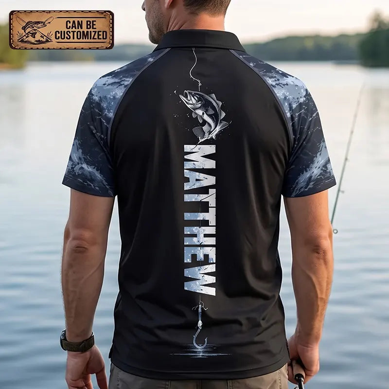 Personalized Fishing Raglan Outdoor Adventure Polo Shirt