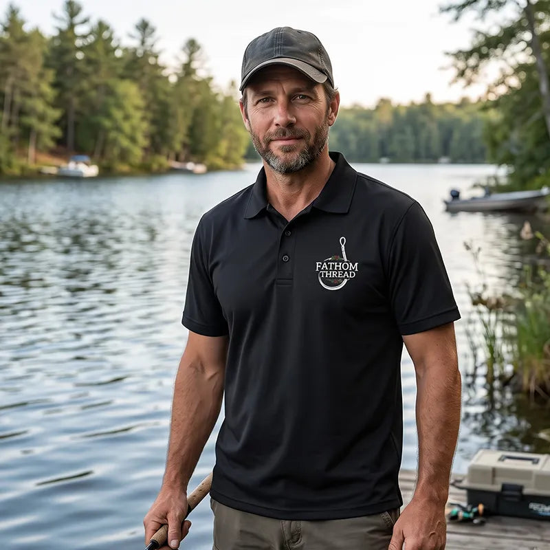 Santa REEL Good Gift Fishing Christmas Polo Shirt