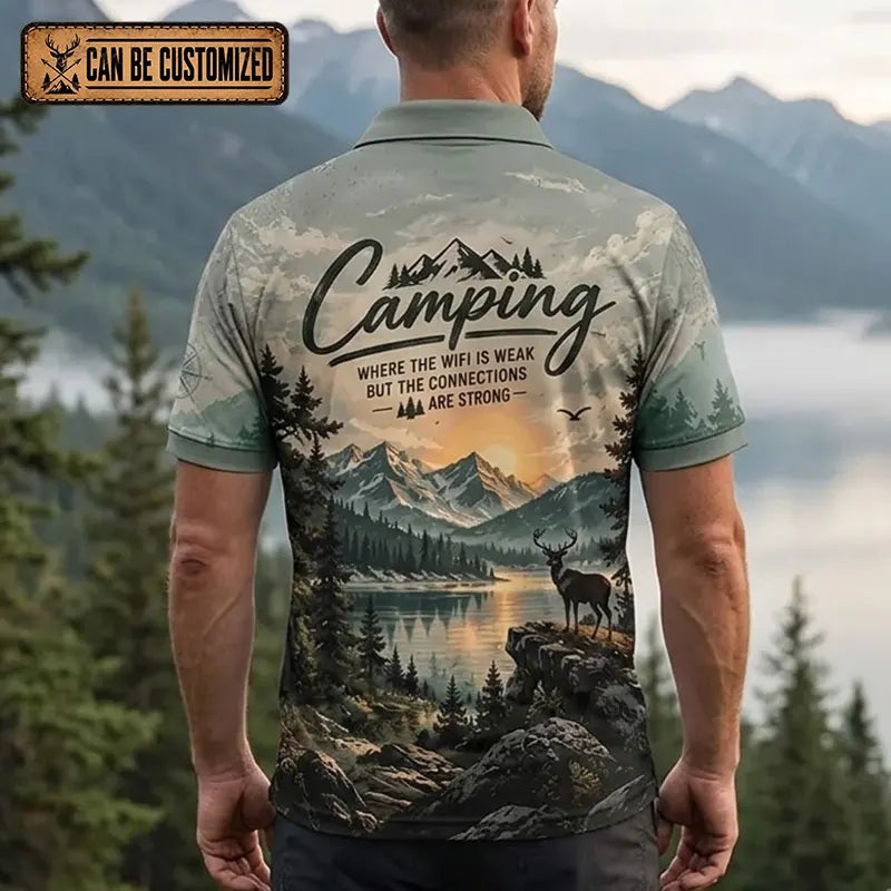 Camping Wilderness Scenic All Over Print Polo Shirt