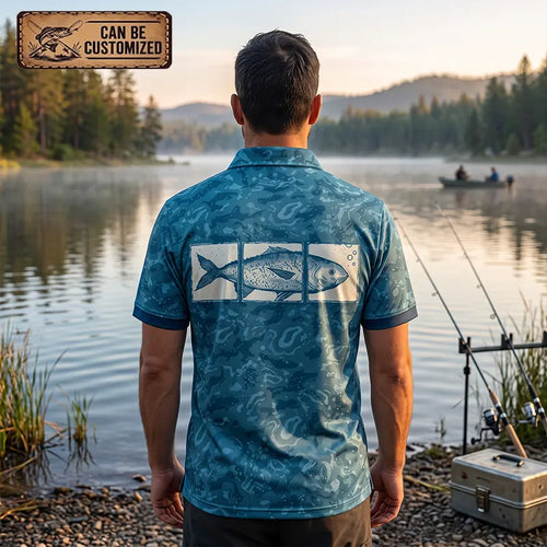 Personalized Fathom Thread Underwater Fish Camo Polo Shirt