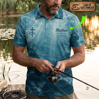 Personalized Romans 12:2 Christian Ocean Fishing Polo Shirt