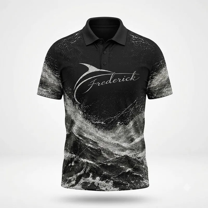 Personalized Sailfish Fisherman Not Now I'm Going Fishing Polo Shirt