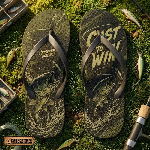 Predator Instinct Cast To Win Fishing Flip Flops