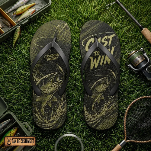 Predator Instinct Cast To Win Fishing Flip Flops
