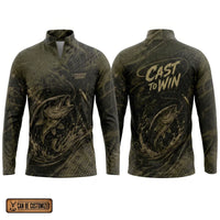 Predator Instinct Cast To Win Fishing Zip Long Sleeve Shirt