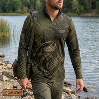 Predator Instinct Cast To Win Fishing Zip Long Sleeve Shirt