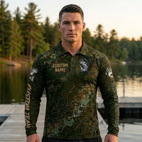 Professional Fishing Tournament Polo Long Sleeve Shirt
