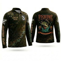 Professional Fishing Tournament Polo Long Sleeve Shirt