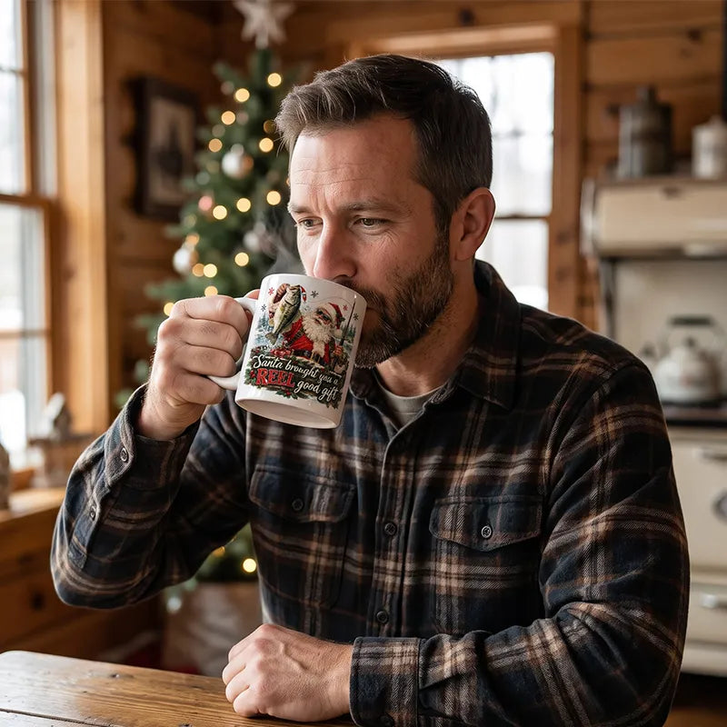 Santa Brought You a Reel Good Gift Fishing Christmas Mug