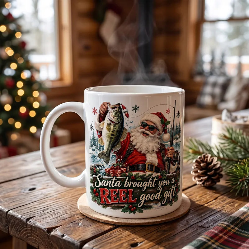 Santa Brought You a Reel Good Gift Fishing Christmas Mug