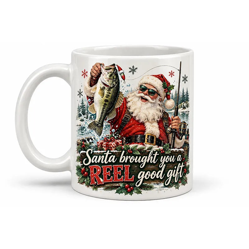 Santa Brought You a Reel Good Gift Fishing Christmas Mug