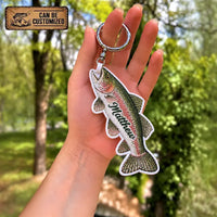 Personalized Fish Shaped Embroidered Keychain Tag