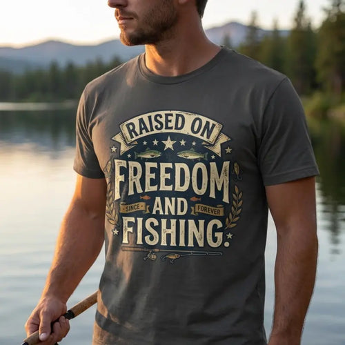 Raised on Freedom and Fishing Angler T-Shirt