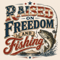 Raised on Freedom and Fishing Bass Fishing T-Shirt