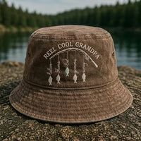 Reel Cool Grandpa Personalized Embroidered Fishing Bucket Hat