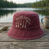 Reel Cool Grandpa Personalized Embroidered Fishing Bucket Hat