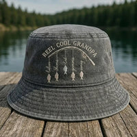 Reel Cool Grandpa Personalized Embroidered Fishing Bucket Hat