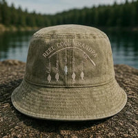 Reel Cool Grandpa Personalized Embroidered Fishing Bucket Hat