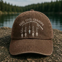 Reel Cool Grandpa Personalized Fishing Embroidered Cap