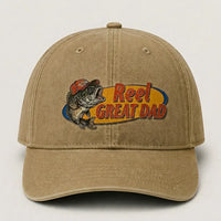 Reel Great Dad Embroidered Fishing Cap