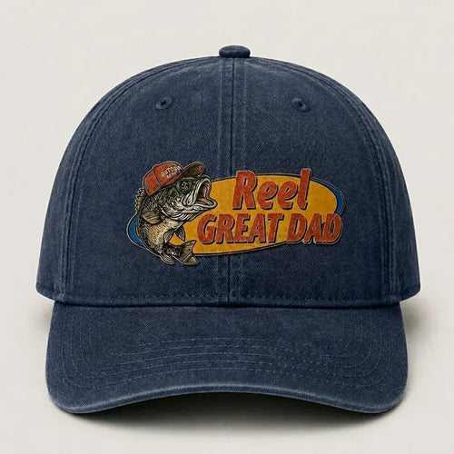 Reel Great Dad Embroidered Fishing Cap