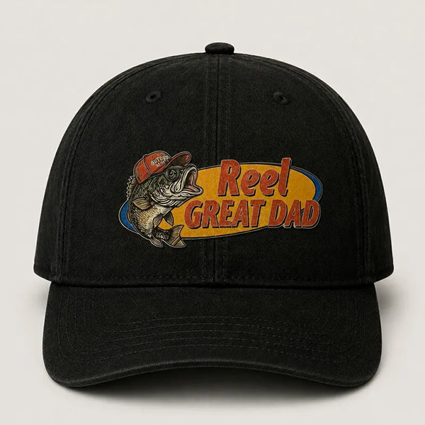 Reel Great Dad Embroidered Fishing Cap