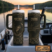 Reel Hook Repeat Fishing 40oz Handled Tumbler