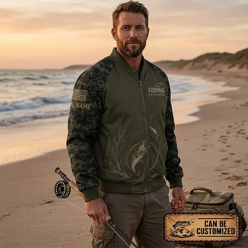 Reel Hook Repeat Fishing Bomber Jacket