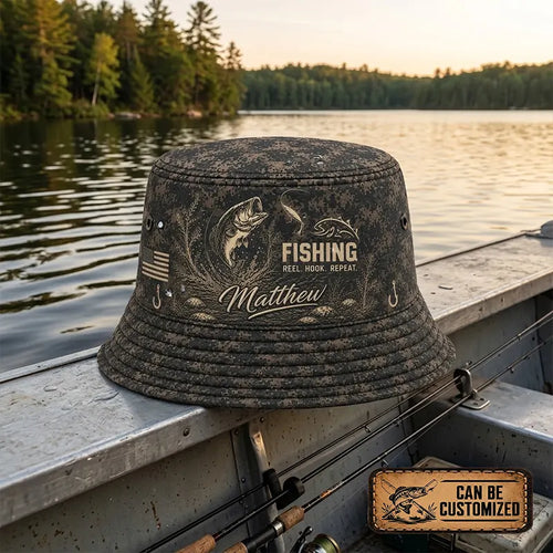 Reel Hook Repeat Fishing Bucket Hat
