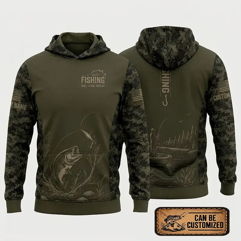 Reel Hook Repeat Fishing Hoodie