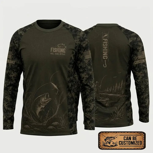 Reel Hook Repeat Fishing Long Sleeve Shirt